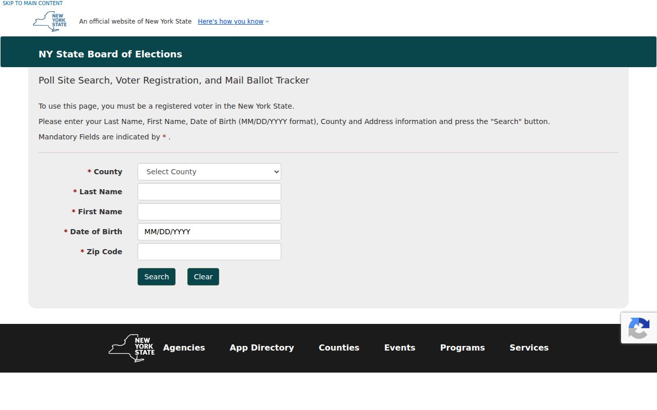 Town of Hamburg residents directory New York voter lookup form