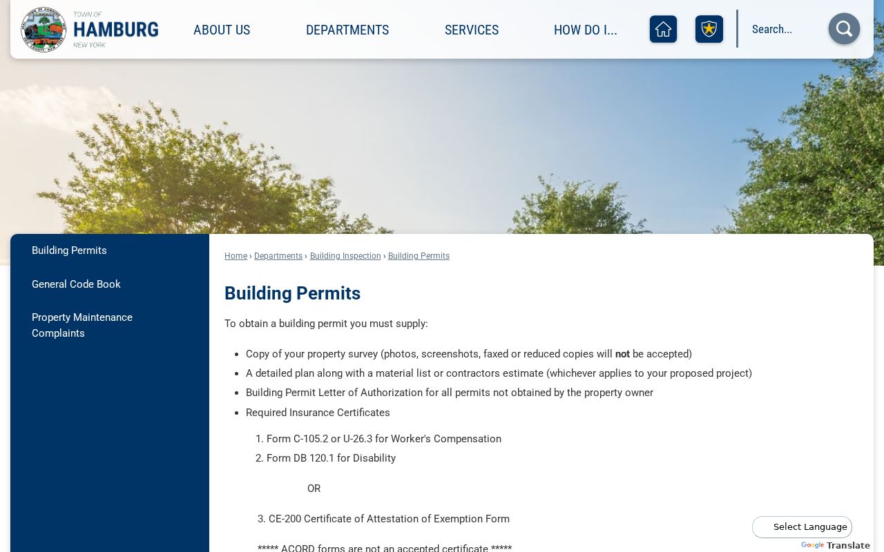 Town of Hamburg neighbors address-specific building permits page