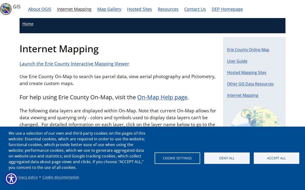 Town of Hamburg ZIP code directory Erie County Internet Mapping layers